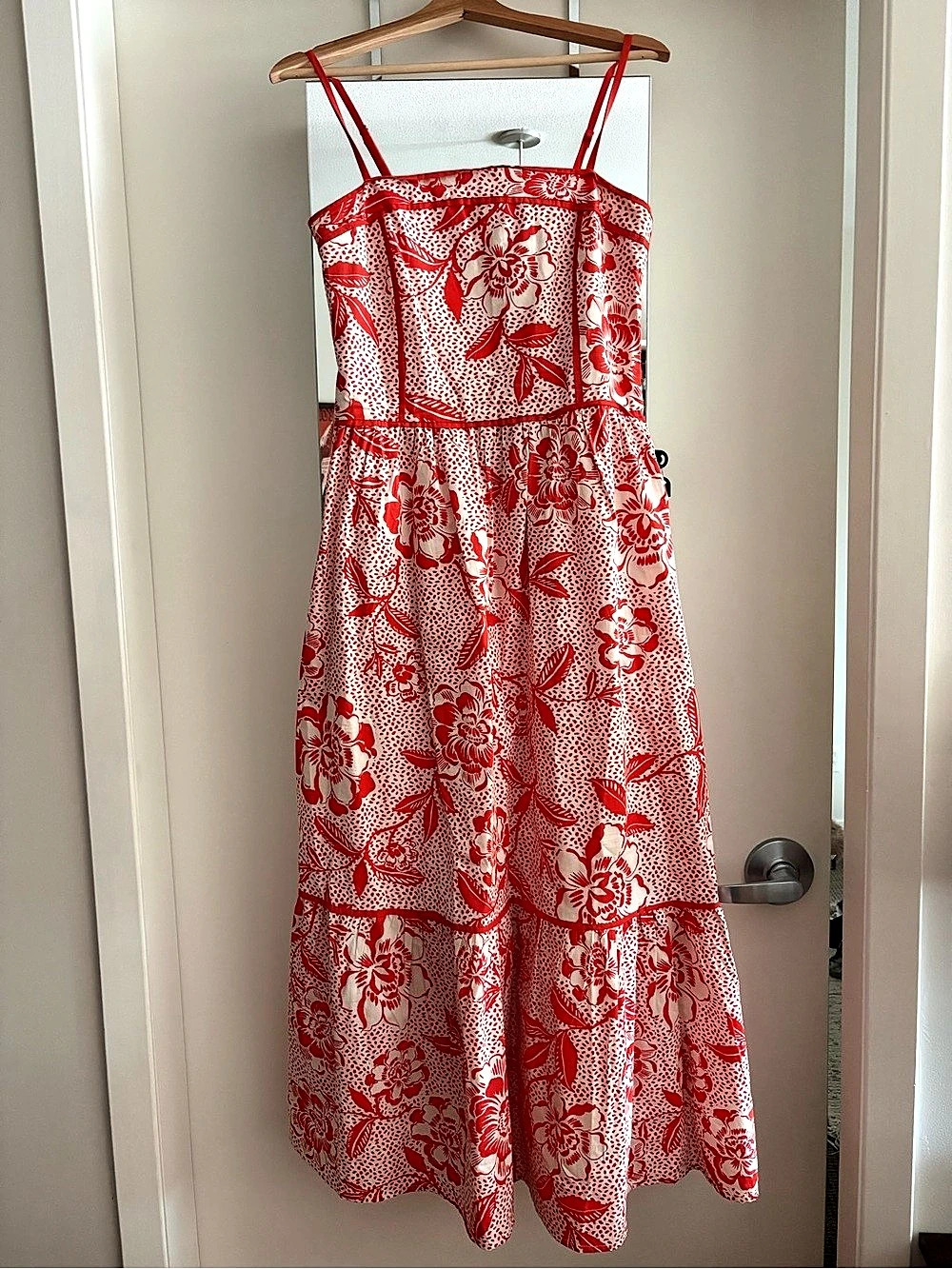 Floral Maxi Dress in Orange & White Like New